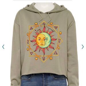 MIGHTY FINE ASTROLOGICAL - CELESTIAL CROPPED HOODIE